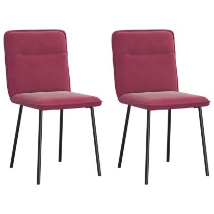 Трапезни столове, 2 бр, виненочервени, кадифе