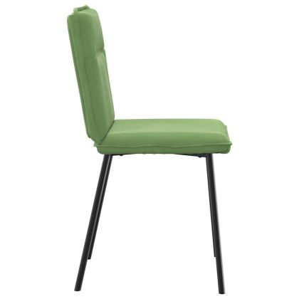 Трапезни столове, 4 бр, светлозелени, кадифе