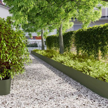 Краища за тревни площи 20 бр. маслиненозелени 25x103 cm