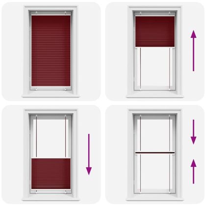 Плисирана щора Бордо червено 80x150 cm Ширина на плата 79,4 cm