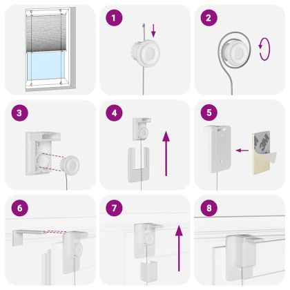 Плисирана щора Бяла 105x200 cm Ширина на плата 104,4 cm