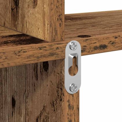 стенна етажерка от старо дърво 80x15x78,5cm инженерна дървесина