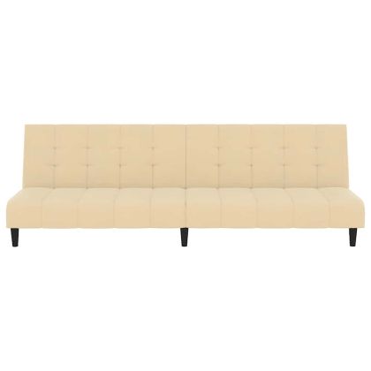 2-местно разтегателно канапе, кремаво, кадифе