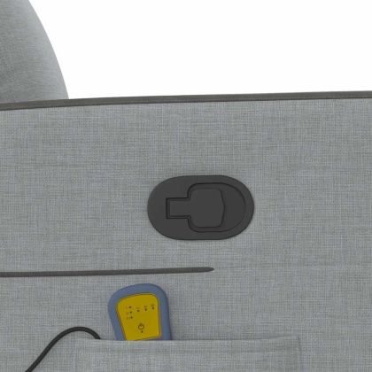 Изправящ масажен реклайнер стол, светлосив, текстил