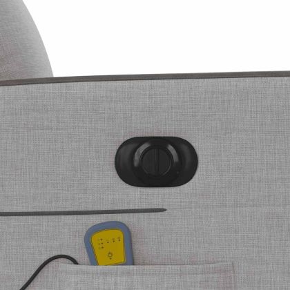 Електрически масажен реклайнер стол, облачно сив, текстил