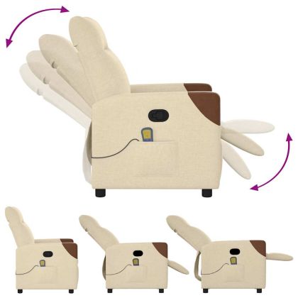 Масажен наклоняем стол, кремав, текстил