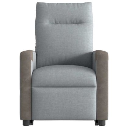 Изправящ реклайнер стол, светлосив, текстил