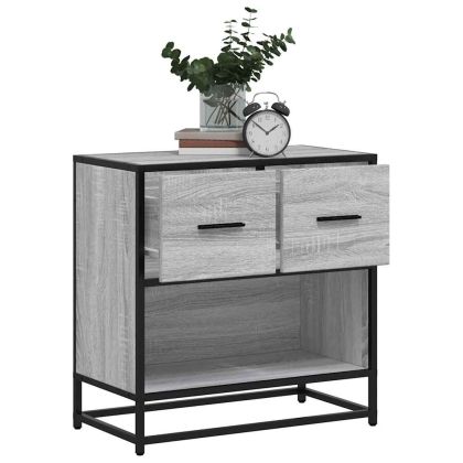Нощно шкафче Grey Sonoma 60x31x60 cm Обработено дърво и метал