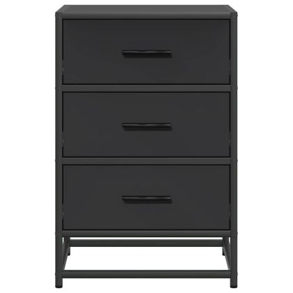 vidaXLL Нощно шкафче черно 40x34,5x60 cm Изработена дървесина и метал