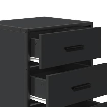 vidaXLL Нощно шкафче черно 40x34,5x60 cm Изработена дървесина и метал