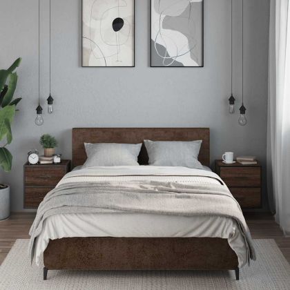 Стенни нощни шкафчета 2 бр. кафяв дъб 40x31x39,5 cm