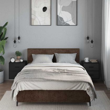 Стенни нощни шкафчета 2 бр., черни 40x31x39,5 cm