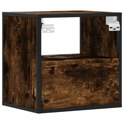 Стенно нощно шкафче опушен дъб 40x31x39,5 cm