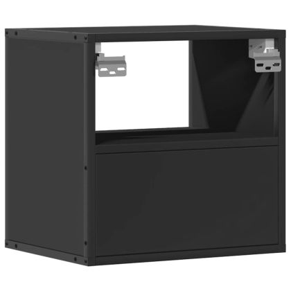 Стенно нощно шкафче черно 40x31x39,5 cm