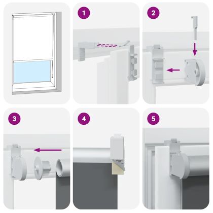 Ролкова щора Blackout бяло 125x130 cm Ширина на плата 121,6cm