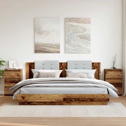 Нощни шкафчета, 2 бр, 40x35x62,5 см, инженерно дърво