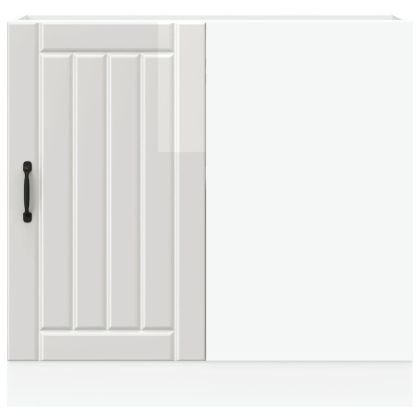 Кухненски шкаф "Lucca" с висок гланц, бяло, инженерно дърво