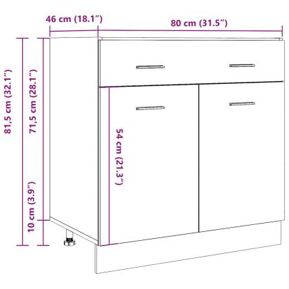 Шкаф с чекмеджета "Lyon", дъб Artisan, 80x46x81,5 см, инженерно дърво