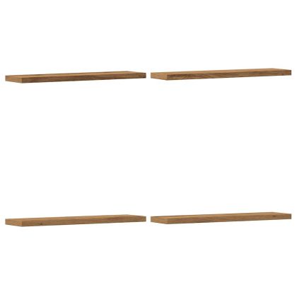 Стенни рафтове 4 бр дъб артизан 40x20x1,5 см инженерно дърво