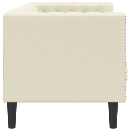 Диван Chesterfield с 3 седящи места, кремав, kunstnahast