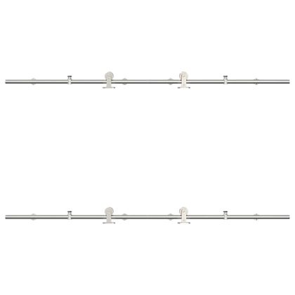 Механизъм за плъзгаща врата 183 см неръждаема стомана сребрист