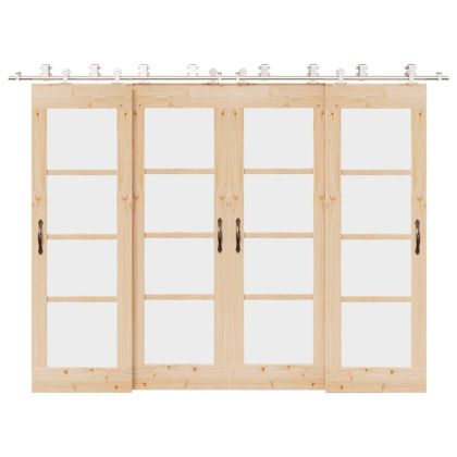 Механизъм за плъзгаща врата 366 см неръждаема стомана сребрист