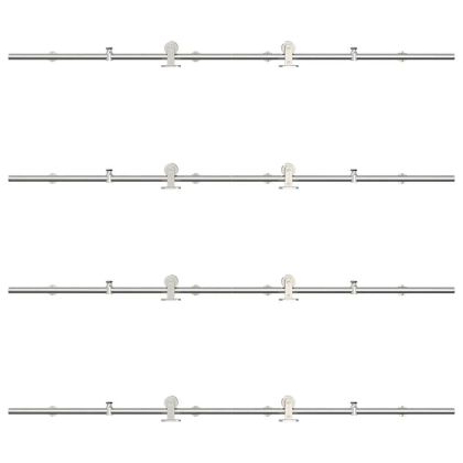 Механизъм за плъзгаща врата 366 см неръждаема стомана сребрист