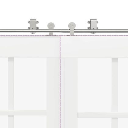 Механизъм за плъзгаща врата 366 см неръждаема стомана сребрист