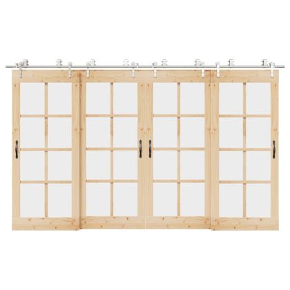 Механизъм за плъзгаща врата 366 см неръждаема стомана сребрист