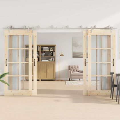 Механизъм за плъзгаща врата 366 см неръждаема стомана сребрист