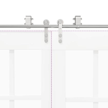 Механизъм за плъзгаща врата 366 см неръждаема стомана сребрист
