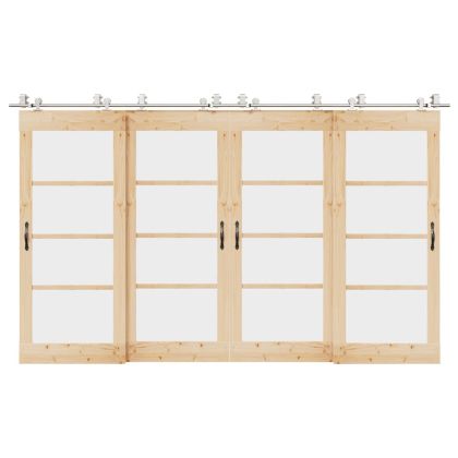 Механизъм за плъзгаща врата 366 см неръждаема стомана сребрист