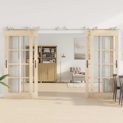 Механизъм за плъзгаща врата 366 см неръждаема стомана сребрист