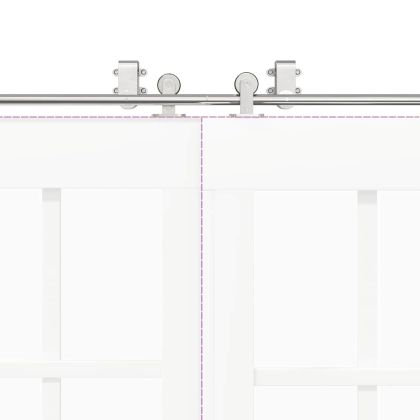 Механизъм за плъзгаща врата 366 см неръждаема стомана сребрист