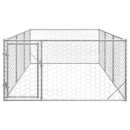 Външна кучешка клетка с врата 2x4x1 м, поцинкована стомана