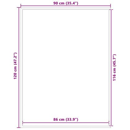 Изтривалка, сива, 90x120 см