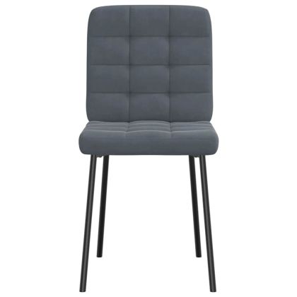 Трапезни столове, 2 бр, тъмносиви, кадифе