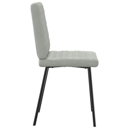 Трапезни столове, 4 бр, светлосиви, кадифе