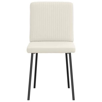 Трапезни столове, 4 бр, кремави, кадифе
