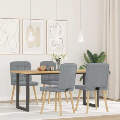 Трапезни столове, 4 бр, светлосиви, текстил