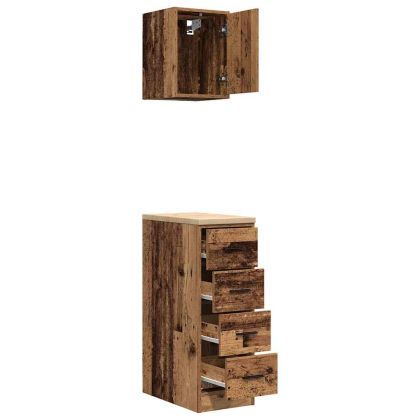 гаражни шкафове, 2 бр, старо дърво инженерно дърво