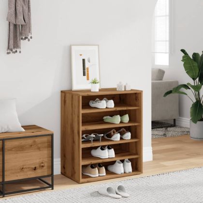 Шкаф за обувки, Дъб артизан, 60x35x70 см, инженерно дърво