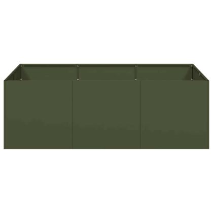 Кашпа, маслиненозелена, 120x80x40 см, стомана