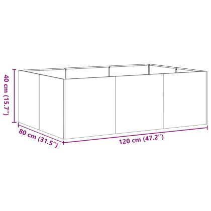 Кашпа, маслиненозелена, 120x80x40 см, стомана