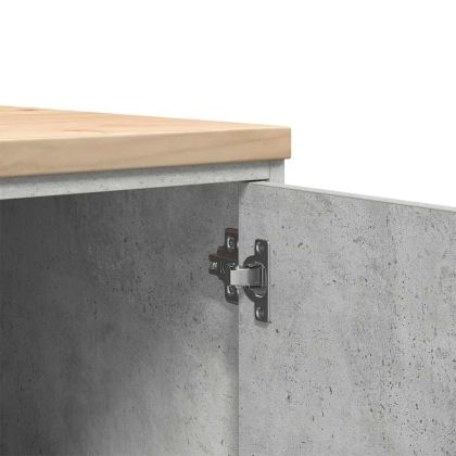 Гаражен шкаф за съхранение, бетонно сив, 30x51x85 см, бор масив