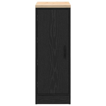 Гаражен шкаф за съхранение, черен, 30x51x85 см, бор масив