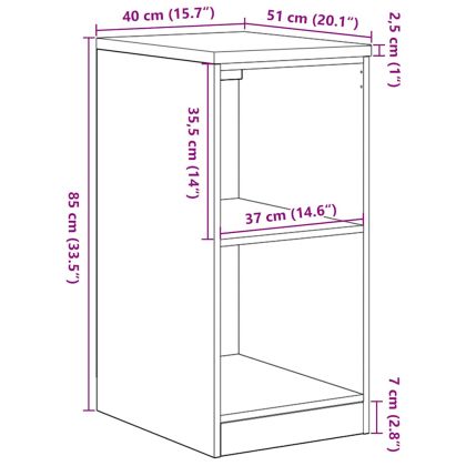 Гаражен шкаф за съхранение, сив сонома, 40x51x85 см, бор масив