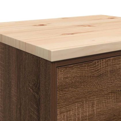 Гаражен шкаф за съхранение, кафяв дъб, 60x51x85 см, бор масив