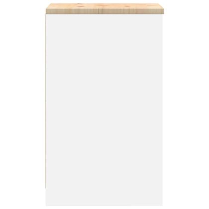 Гаражен шкаф за съхранение, бял, 40x51x85 см, бор масив