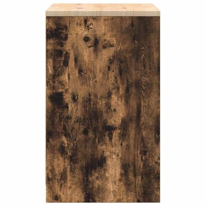 Гаражен шкаф за съхранение, опушен дъб, 60x51x85 см, бор масив